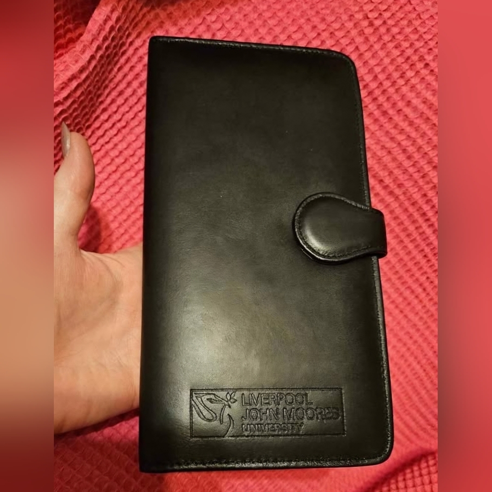 Liverpool John Moores University Black Wallet Pocketbook Passport